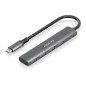 Hub Aisens USB-C/M a 4xUSB-A/H 15cm Gris (A109-0943) Hub Aisens USB-C/M a 4xUSB-A/H 15cm Gris (A109-0943)