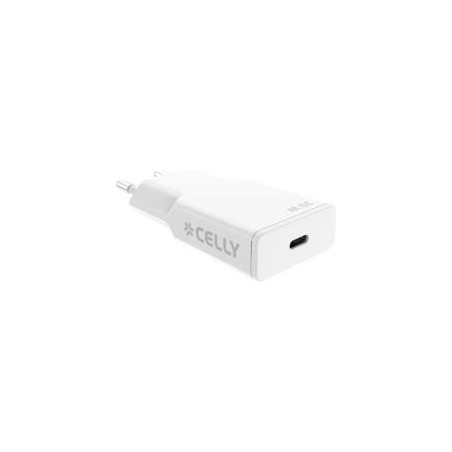Cargador Pared CELLY 25W 1xUSB-C Blanco (SLIMTC1C25WWH)