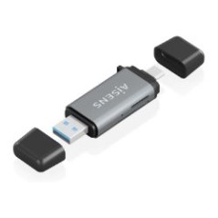 Lector Tarjetas AISENS USB-A/C 3.0 Gris (ASCR-2AC11-GR)