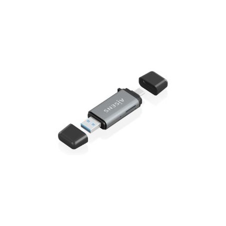 Lector Tarjetas AISENS USB-A/C 3.0 Gris (ASCR-2AC11-GR)