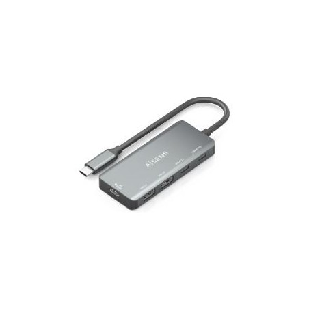 Hub AISENS USB-C a 2xUSB 2.0 PD 100W Gris (A109-0946)