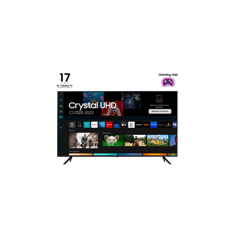 TV Samsung 55" 4K UHD WiFi Smart TV (TU55CU7025KXXC)