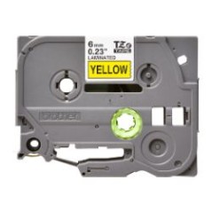 Cinta BROTHER 6mm 8m Negro sobre Amarillo (TZe-611)