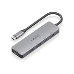Docking AISENS 5en1 USB-C 4K/60Hz Gris (ASUC-5P028-GR)