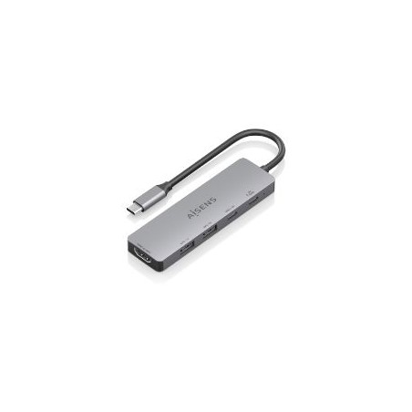Docking AISENS 5en1 USB-C 4K/60Hz Gris (ASUC-5P028-GR)
