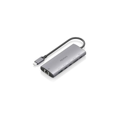 Docking AISENS 6en1 USB-C 4K/60Hz Gris (ASUC-6P030-GR)