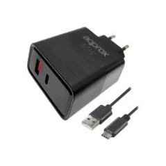 Cargador Pared Approx USB-A/USB-C Cable (APPUSBWALL65W)