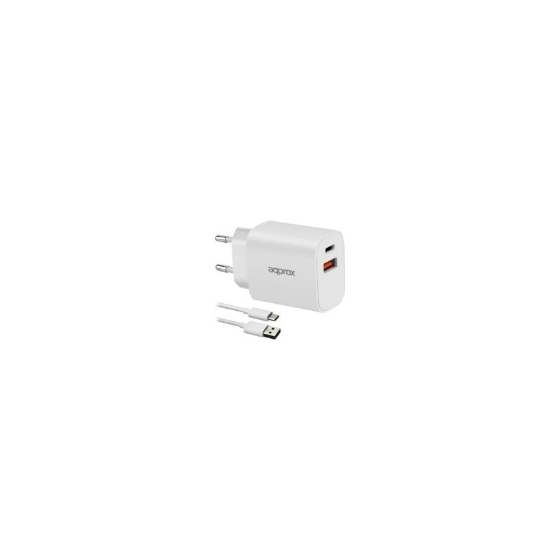 Cargador Pared Approx USB-A/USB-C Cable (APPUSBWALL20W)