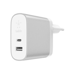 Cargador BELKIN 39W 1xUSB-A 1xUSB-C (F7U061VF-SLV)
