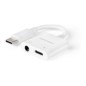Nanocable USB-C a Jack+USB-C/H 60W Blanco (10.24.1206)