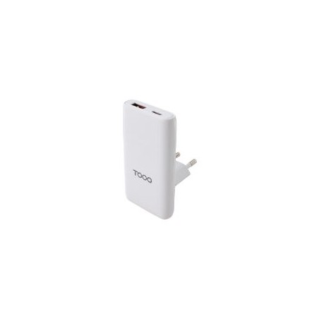Cargador de Viaje TooQ GaN USB-A/USB-C PD/QC 65W Blanco