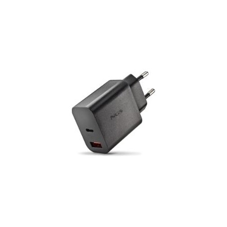 Cargador NGS Era 30W 1USB-A 1USB-C Negro (ERA30WBLACK)