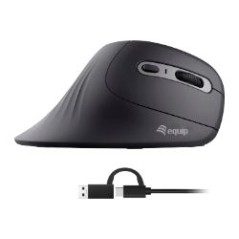 Ratón Vertical EQUIP USB-A/C 7200dpi Negro (EQ245119)