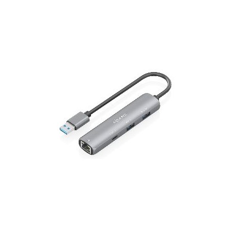 Hub AISENS USB-A a 2USB-A/1USB-C/1RJ45 (ASUC-4P035-GR)
