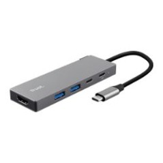 Adaptador Trust Dalyx 5en1 USB-C Gris (26062)