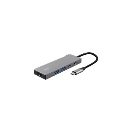 Adaptador Trust Dalyx 5en1 USB-C Gris (26062)