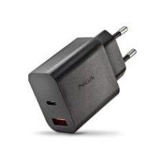 Cargador NGS GaN 20W 1USB-A 1USB-C Negro (ERA20WBLACK)