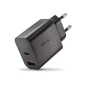 Cargador NGS GaN 20W 1USB-A 1USB-C Negro (ERA20WBLACK)