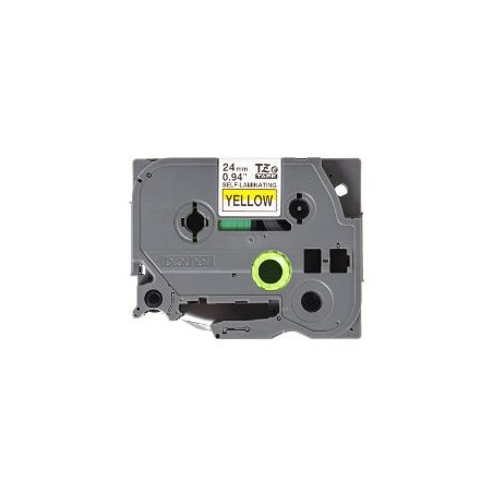 Cinta BROTHER 24mm 8m Negro sobre Amarillo (TZE-SL651)
