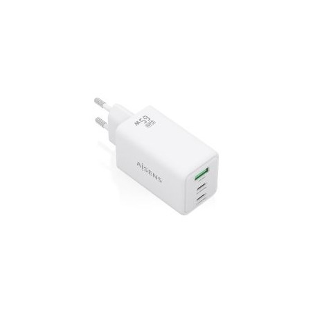 Cargador Aisens 2Usb-C 1Usb-A 65W (ASCH-65W3P072-W)