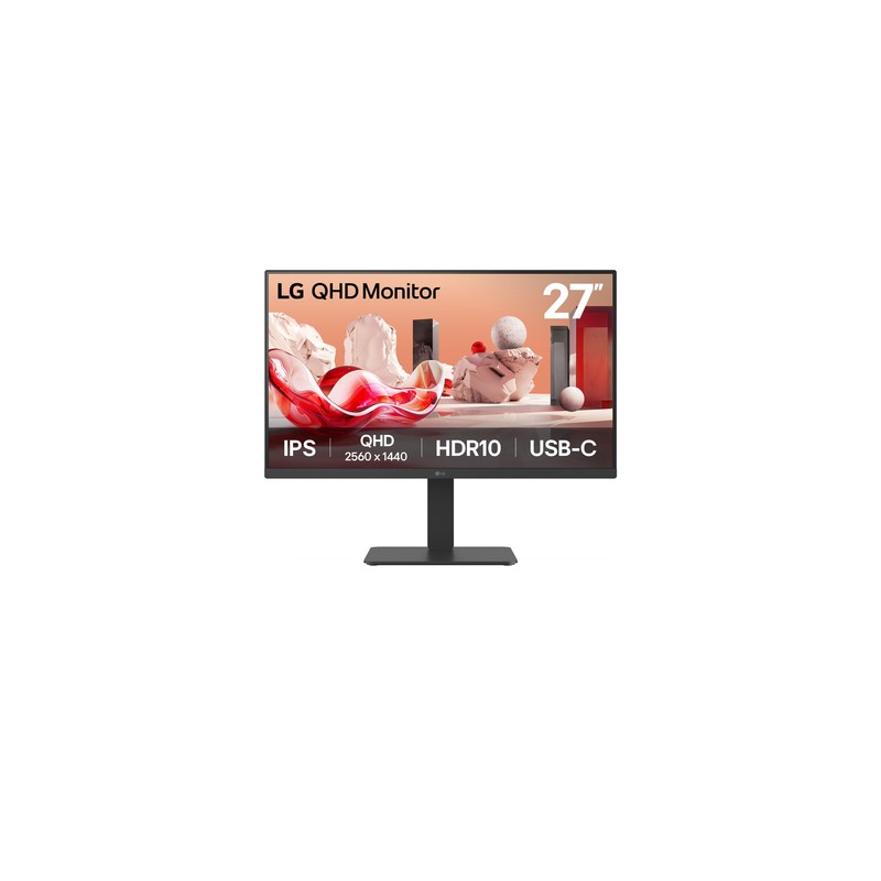 Monitor LG 27" IPS QHD Pivot/Reg USB-C DC (27BA65QB-B)