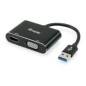 Cable EQUIP USB-A/M a HDMI/VGA/H 0.2m Negro (EQ133386)