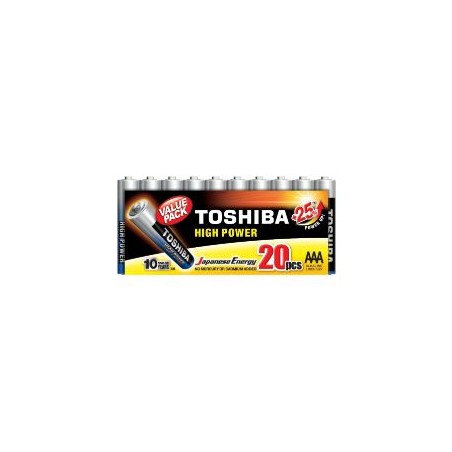 Pack 20 Pilas Toshiba AAA Alcalinas LR03 (R03ATPACK20)