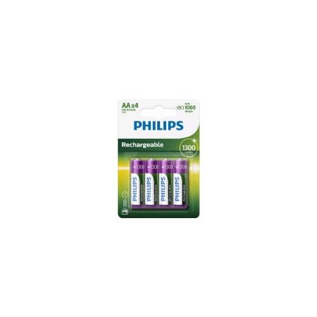 Pack 4 Pilas Philips AA Recargables 1.2V (R6B4A130/10)