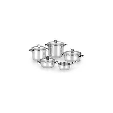 Cacerolas Monix Acero Tapa Vidrio 9 Unidades (M450001)