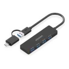 Hub Aisens Usb-A + Adap. Usb-C a 4Usb-A3.0 (A109-0987)