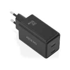 Cargador Pared AISENS GaN 65W 2USB-C (ASCH-65W2P079-BK)