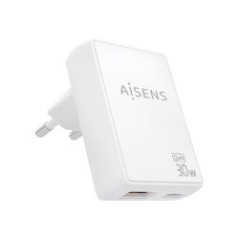 Cargador Pared AISENS GaN 30W USB-A/C (ASCH-30W2P074-W)