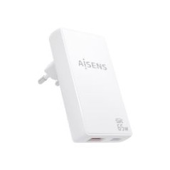 Cargador Pared AISENS GaN 65W UDB-A/C (ASCH-65W2P076-W)