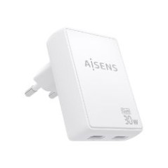Cargador Pared AISENS GaN 30W 2xUSB-C (ASCH-30W2P075-W)