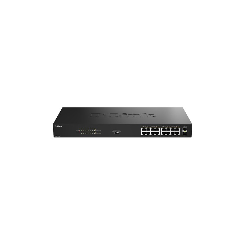 Switch D-Link 16xRJ45 2xSFP PoE Negro (DGS-1018P/E) Switch D-Link 16xRJ45 2xSFP PoE Negro (DGS-1018P/E)